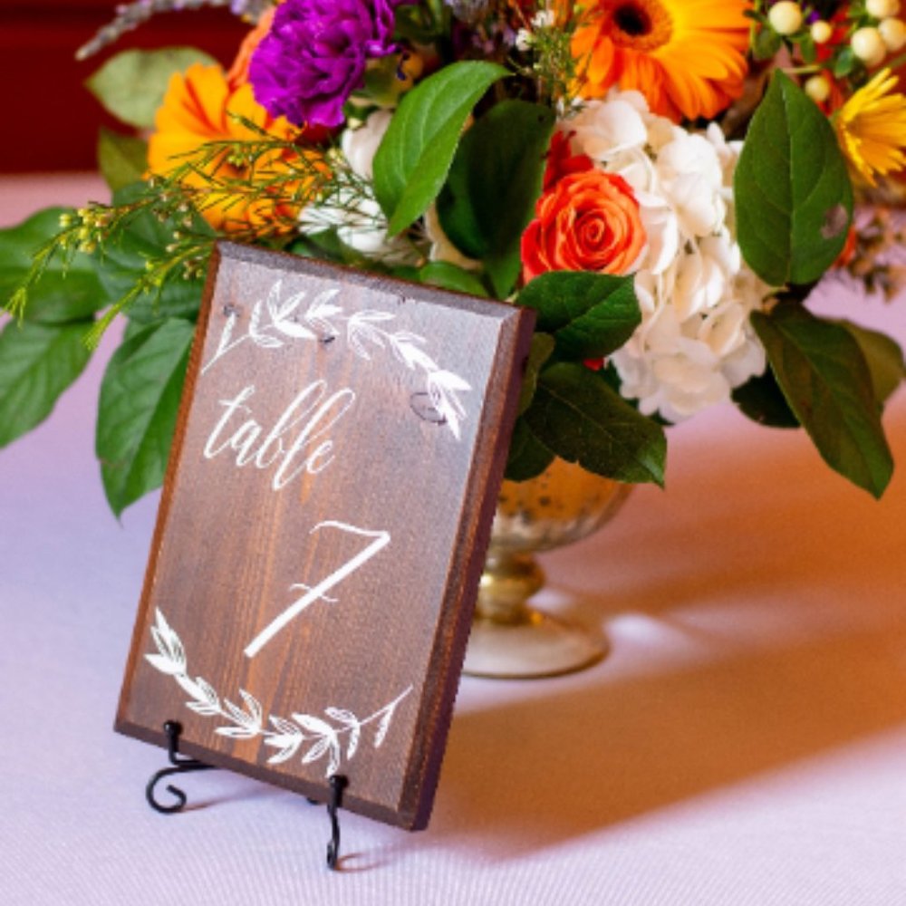 Set of Wooden Table Numbers, Wedding Signs